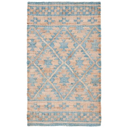 Safavieh 3 x 5 ft. Kilim Flat Weave Rectangle Area Rug Blue & Natural KLM757M-3